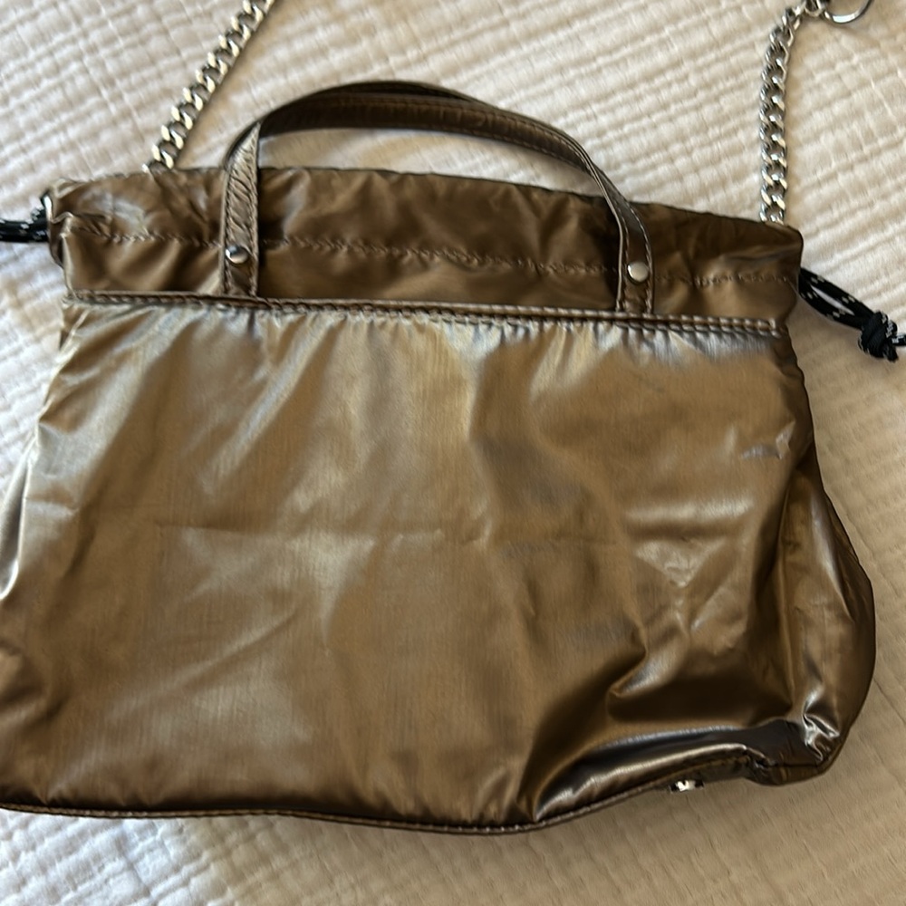 Small Mini Shoulder Bag, Gold Drawstring Purse - image 2